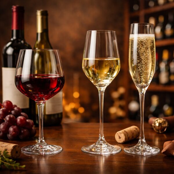 kryształowe kieliszki do wina